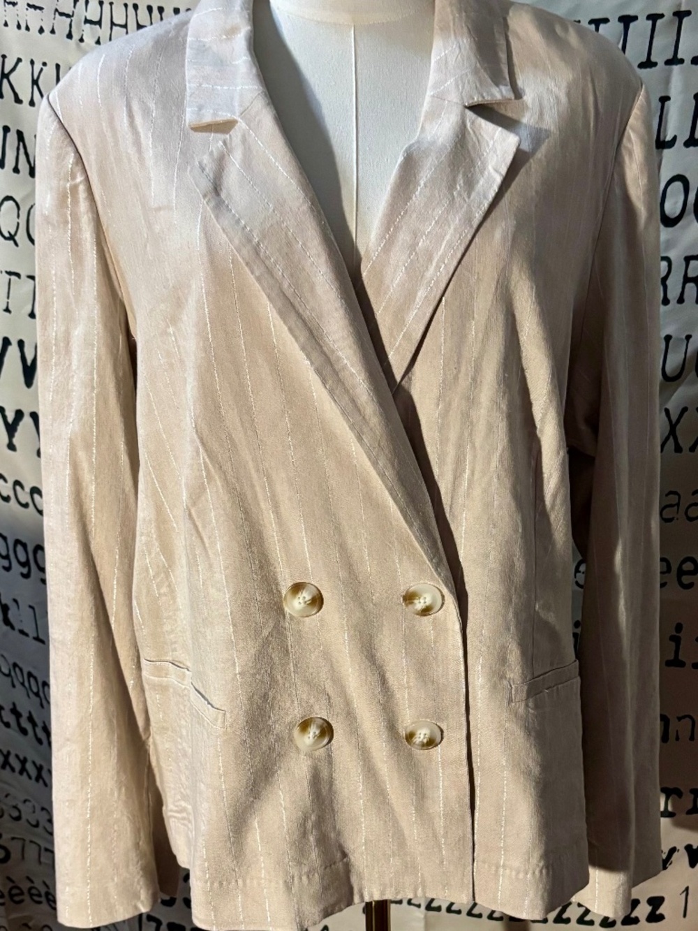 NWT Lauren Conrad Beige and Silver Blazer